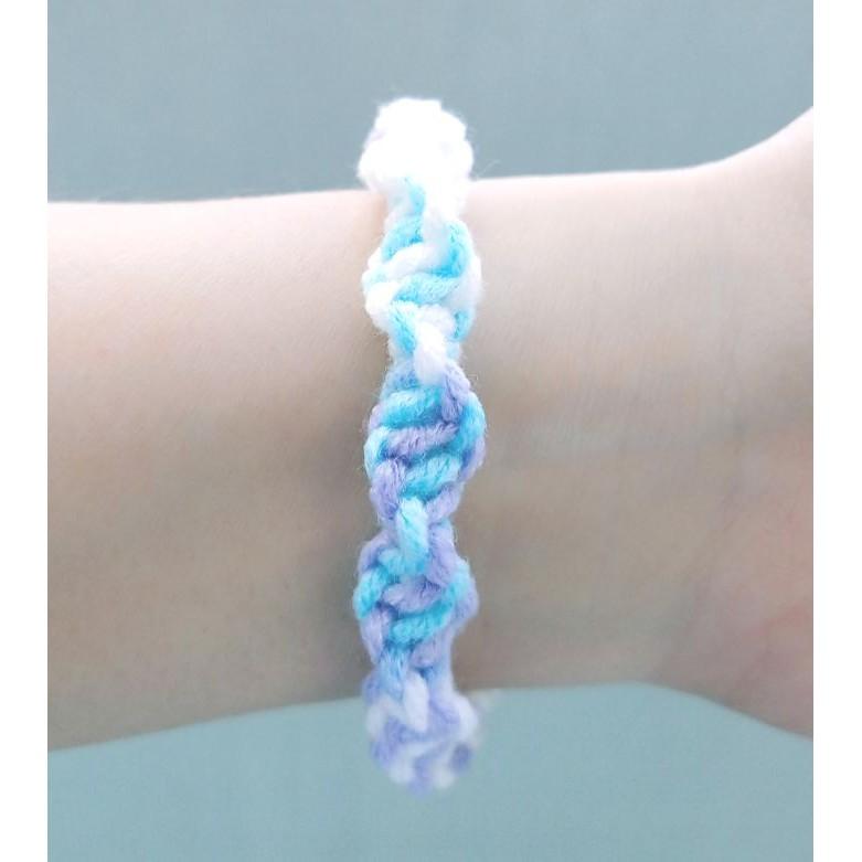 Vòng tay vòng chân may mắn - màu loan - Wendy - Friendship bracelet-xoắn-Vòng tay tình bạn-Vòng tay bạn bè handmade DIY