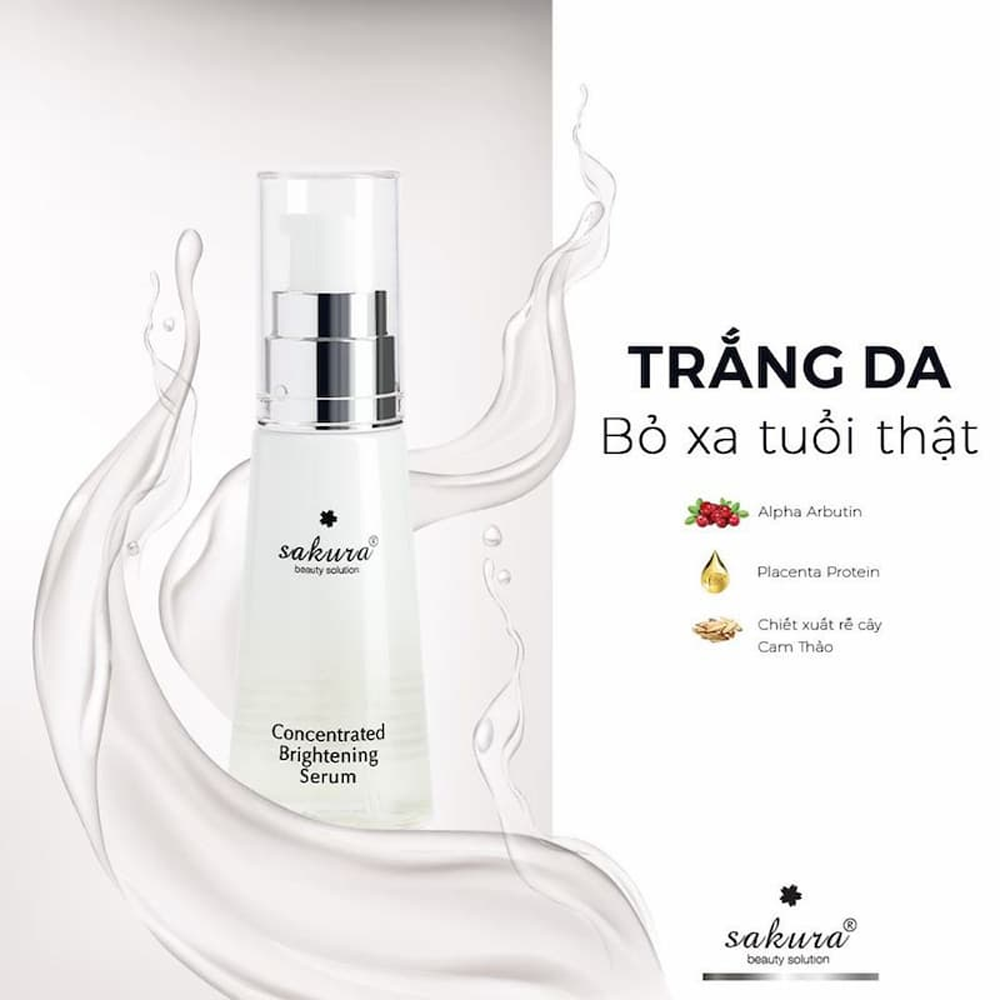 Serum dưỡng da trắng sáng, ngăn ngừa sạm nám Sakura Concentrated Brightening Serum 30ml