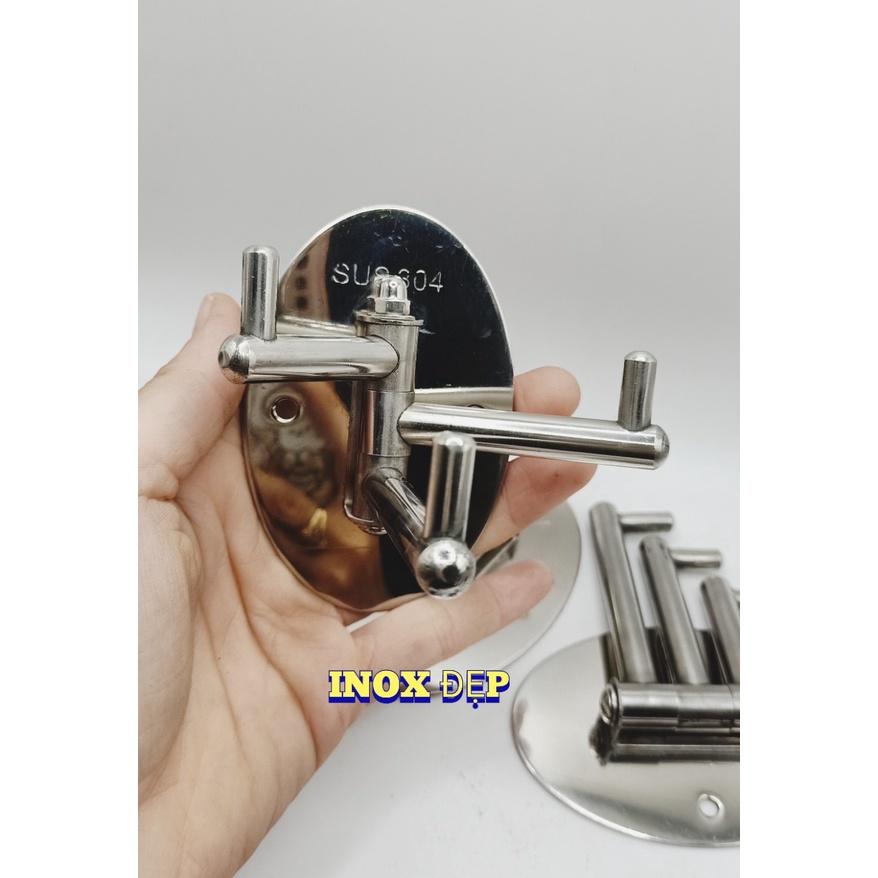 MÓC ÁO 3 CHIA GẮN TƯỜNG INOX CHUẨN 304