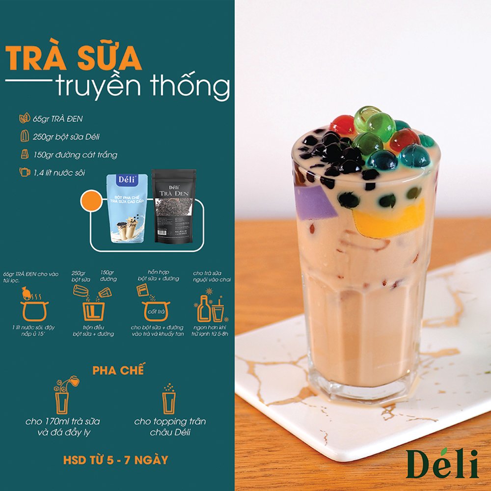 Bột pha trà sữa cao cấp Déli - 1kg - thơm, béo tự nhiên - chuyên dùng pha chế trà sữa