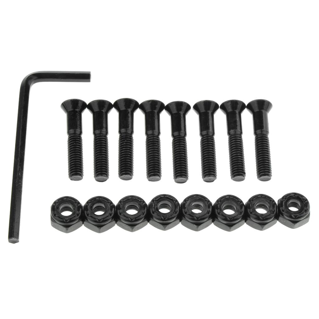 1 Set Skateboard Longboard Hardware with with L wrench 8 Black