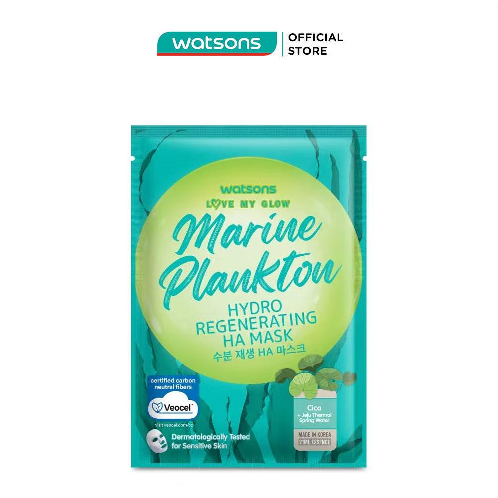 Mặt Nạ Watsons Love My Glow Marine Plankton Hydro Regenerating HA Mask 21ml