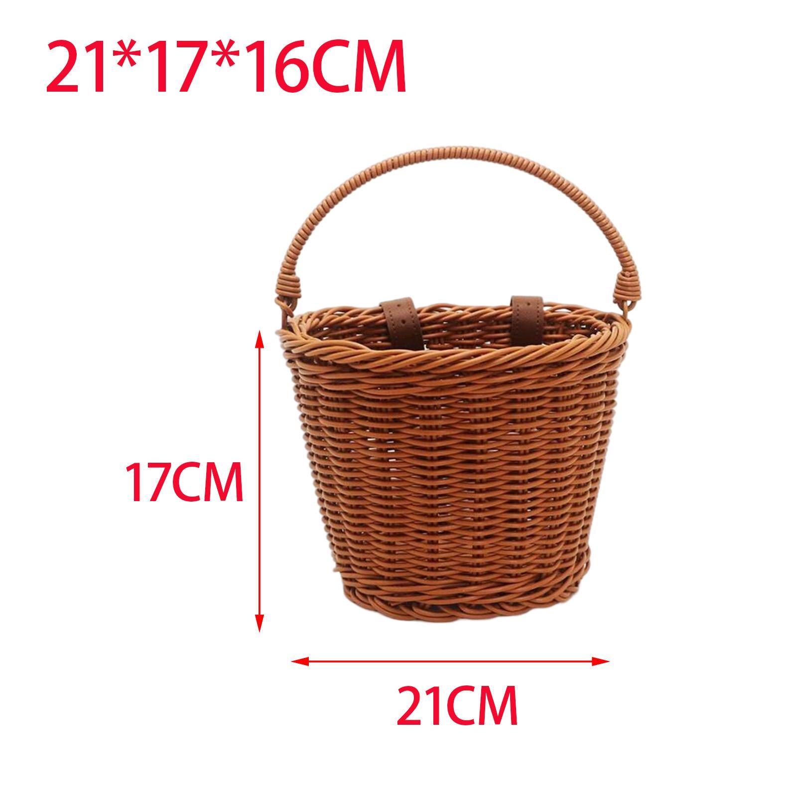 Children's Basket, Kids Bike Basket, Detachable Electric Bike Basket, Woven Front with Handle Shopping Vegetable Basket for Kids