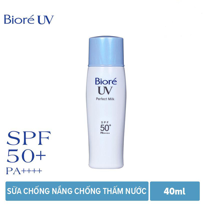 Sữa Chống Nắng Biore Perfect Milk Chống Thấm Nước SPF 50+/PA++++ Tuýp 40ML