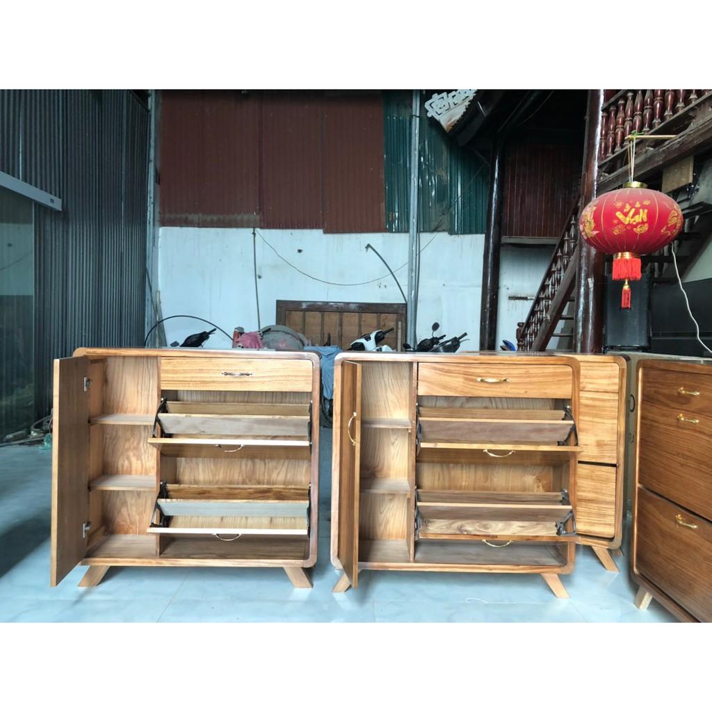Tủ giày gỗ hương xám thông minh loại 1m