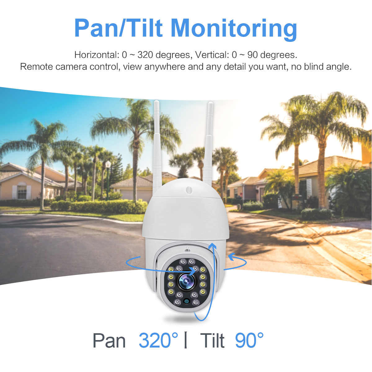 Camera IP Wifi Ngoài trời Yoosee GW-D16A PTZ 2 Râu FullHD 1080P 8 LED trợ sáng, 8 LED hồng ngoại, đàm thoại 2 chiều, hỗ trợ xoay 355 độ (Hàng chính hãng)