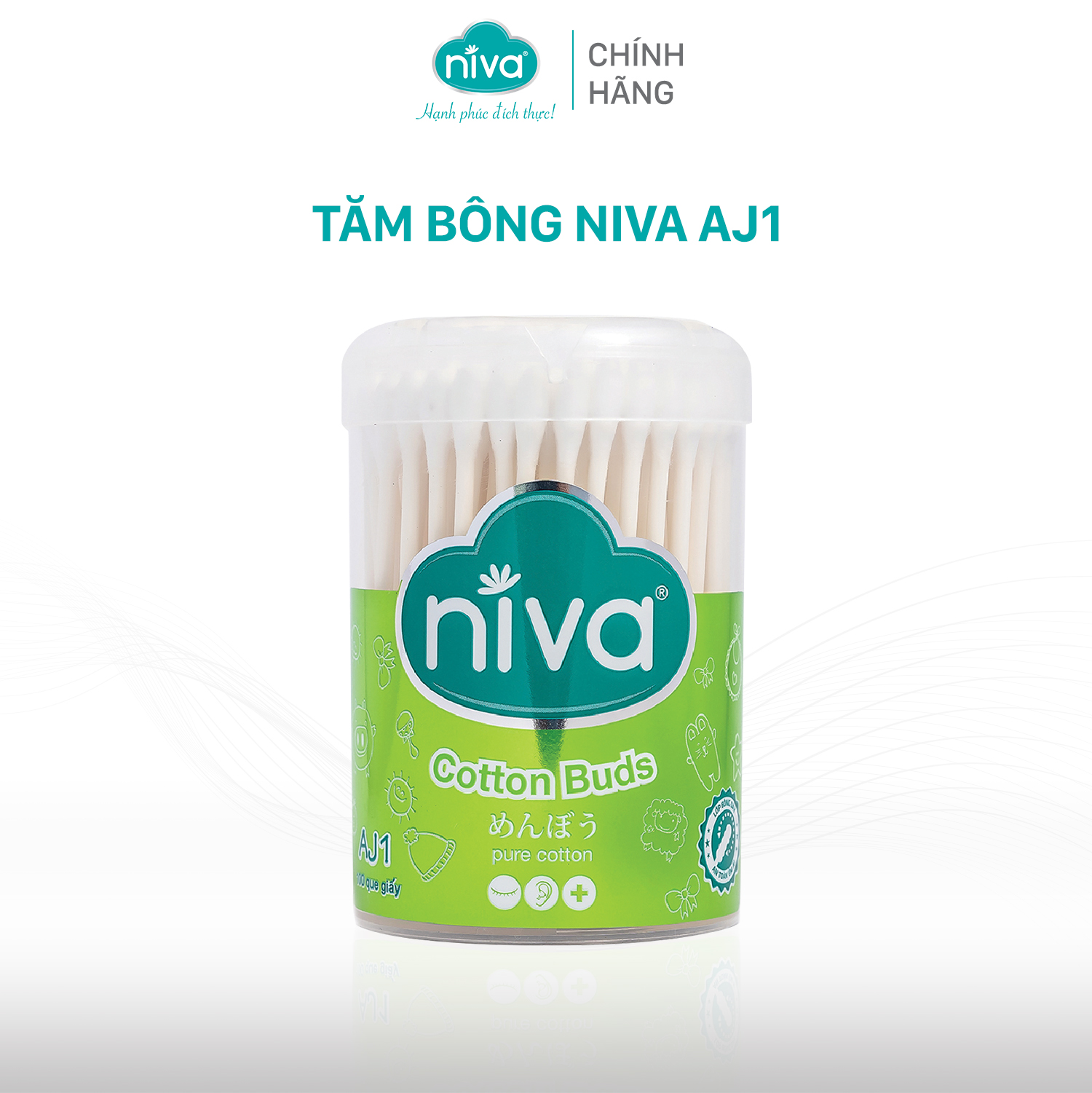 Tăm Bông NIVA Dành Cho Người Lớn Hũ 100 Que Giấy Aj1