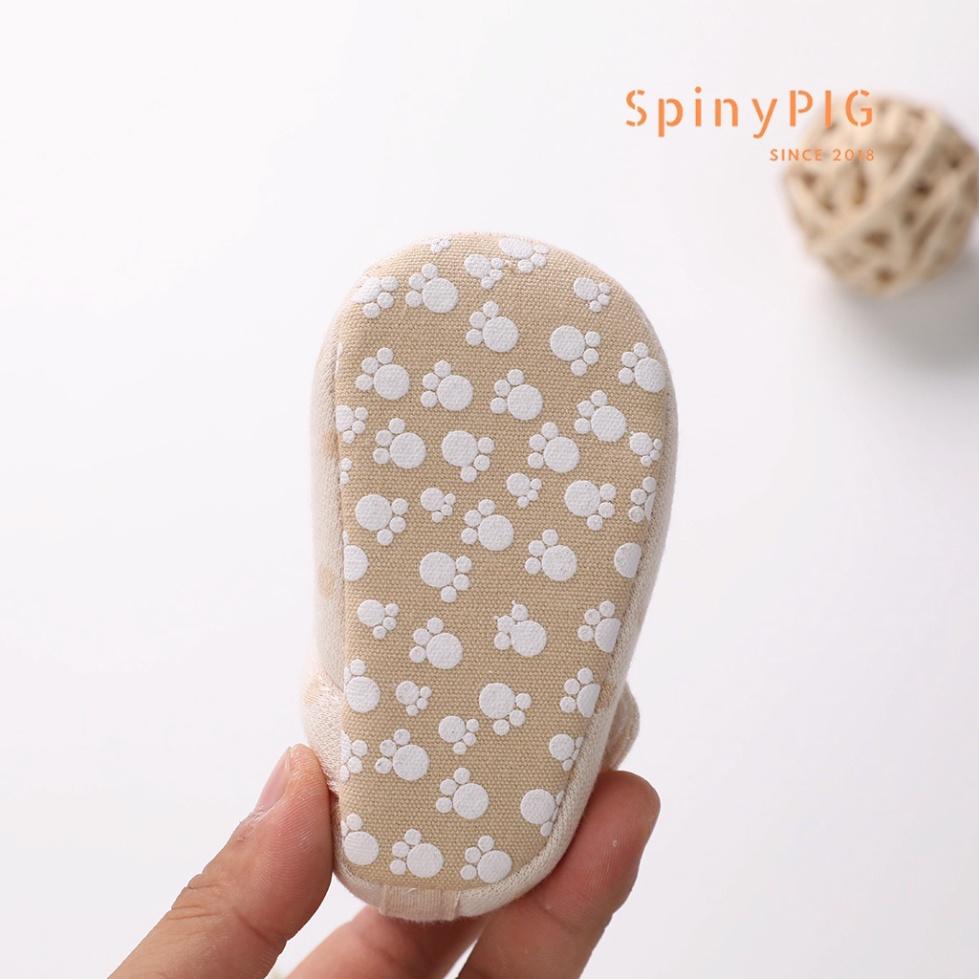 Cho Bé Giày tập đi cho bé 0-18 tháng tuổi 100% cotton hữu cơ tự nhiên không chất tẩy nhuộm chống trơn trượt hàng siêu x