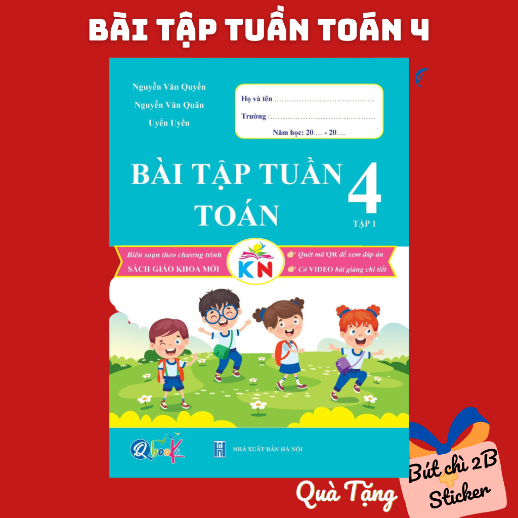 Sách - Bài Tập Tuần Toán 4 - Tập 1 - Có mã QR Video bài giảng