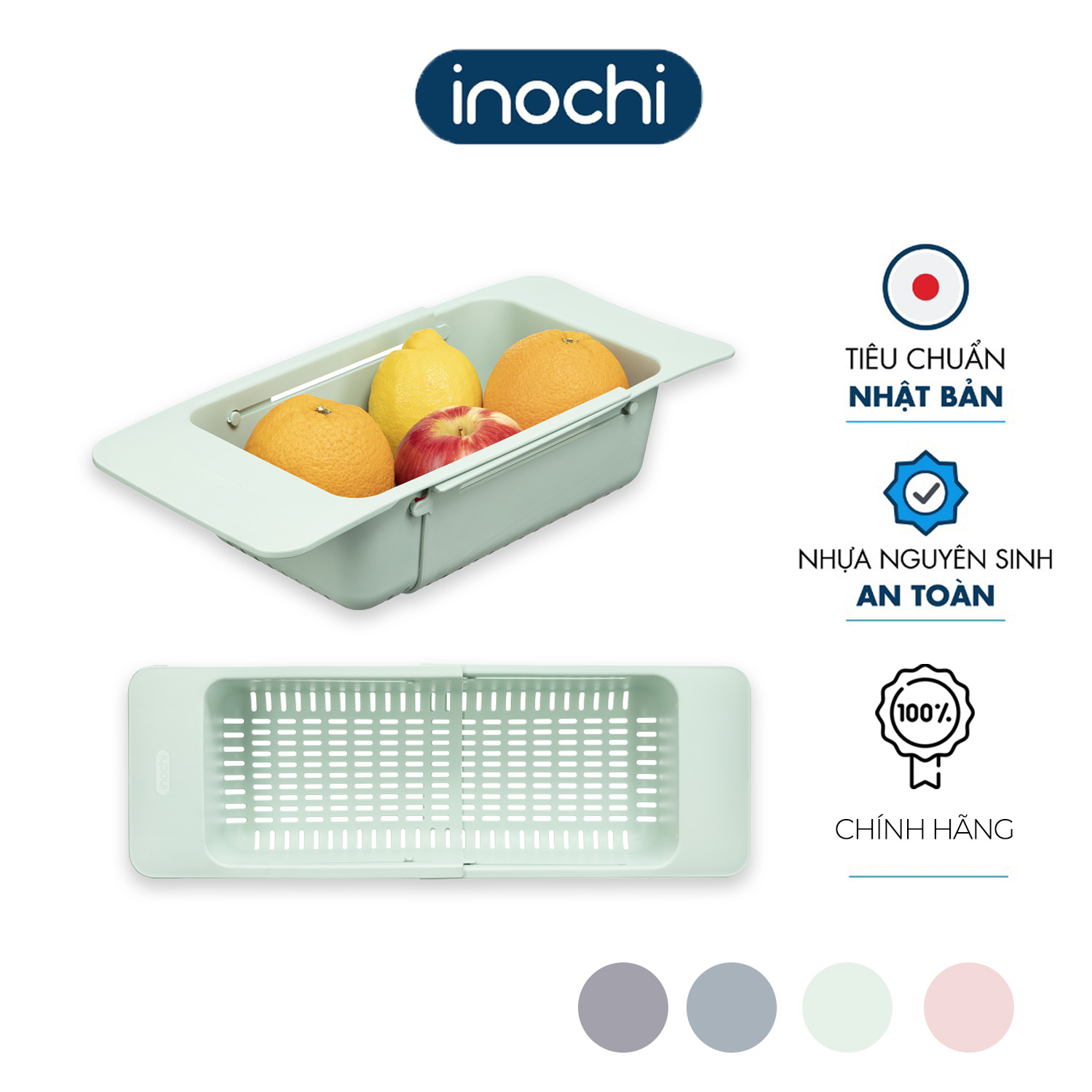 Khay Đa Năng Để Chậu Rửa Chén Yoko Inochi, Kệ Gác Bồn Rửa Bát Rút Gọn Siêu Tiện Lợi Đựng Rau Củ Quả Thực Phẩm
