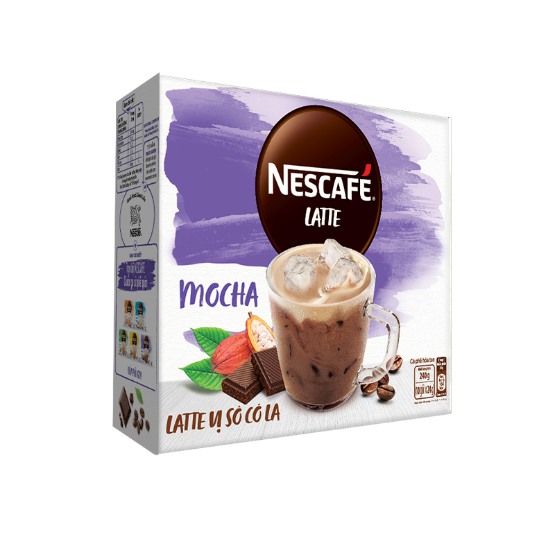 Combo 3 Hộp Cà phê hòa tan NESCAFÉ Latte Vị Sô cô la (Hộp 10 gói x 24g)