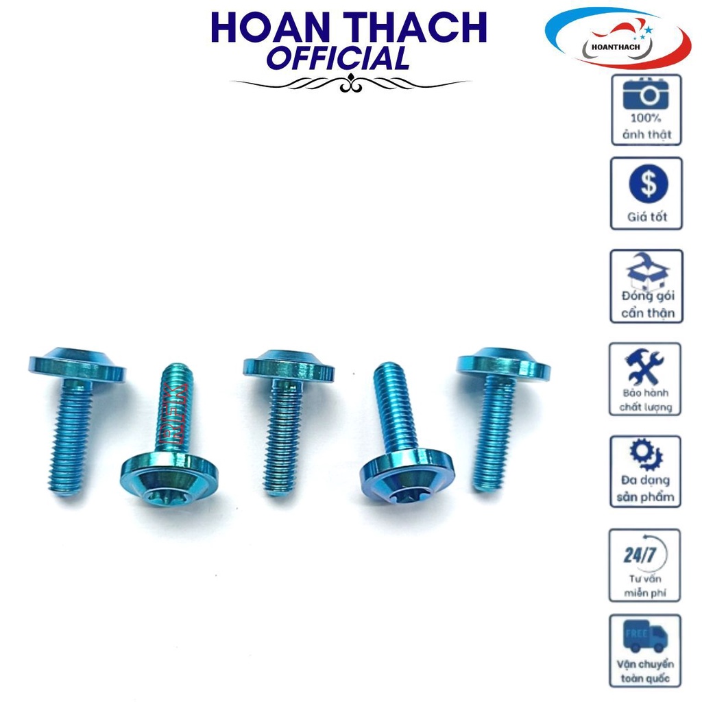 Ốc Gr5 Titan Đầu Dù 6L20 Xanh Lục Bảo dùng cho nhiều dòng xe máy SP010352 (giá 1 con)