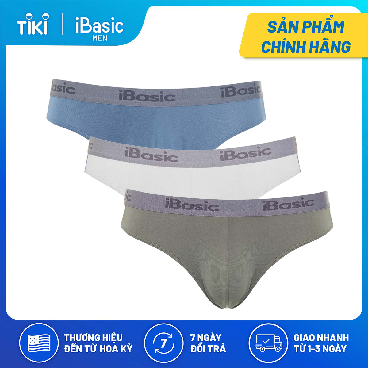 Combo 3 quần lót nam brief poly iBasic PANM006