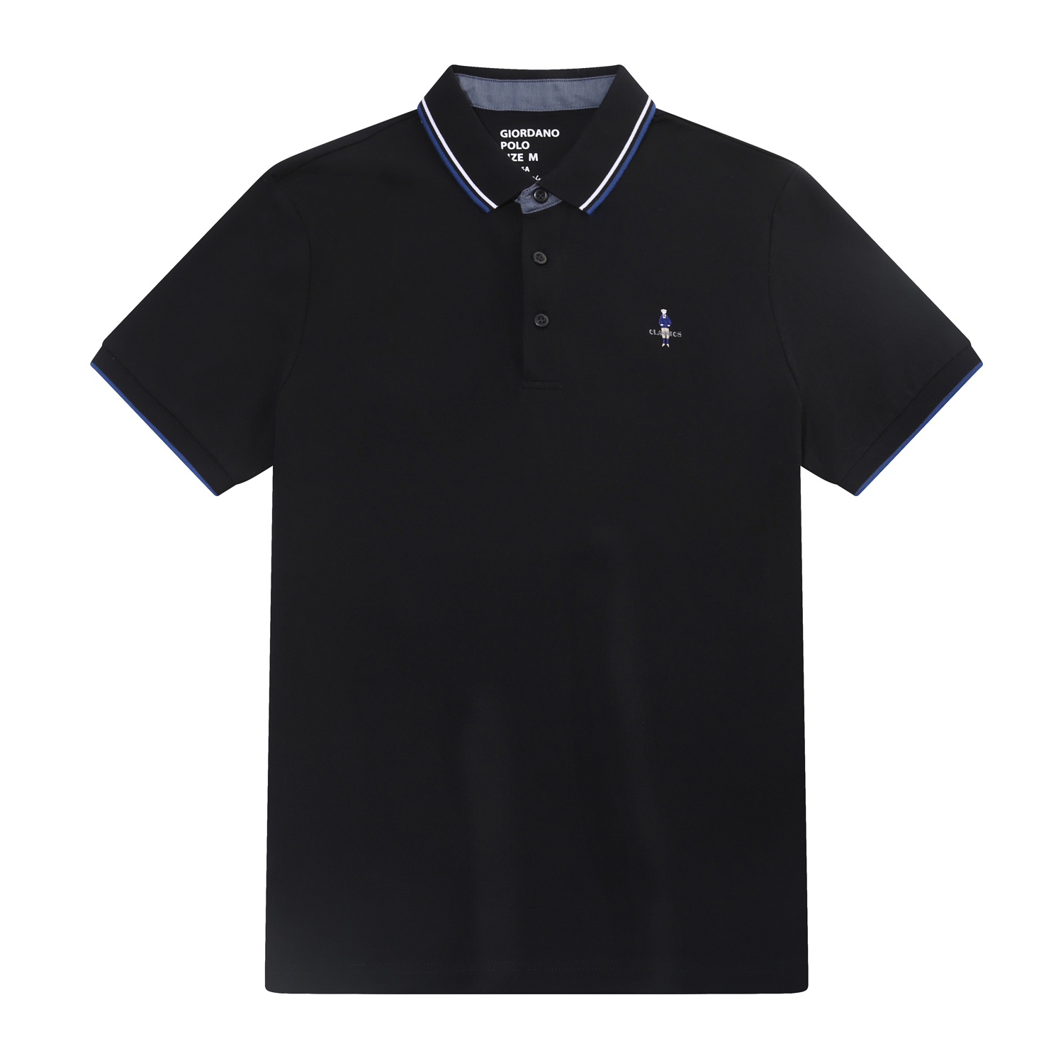 Áo Thun Nam Có Cổ Giordano Classic Polo 01011260 - Đen- 09,XL