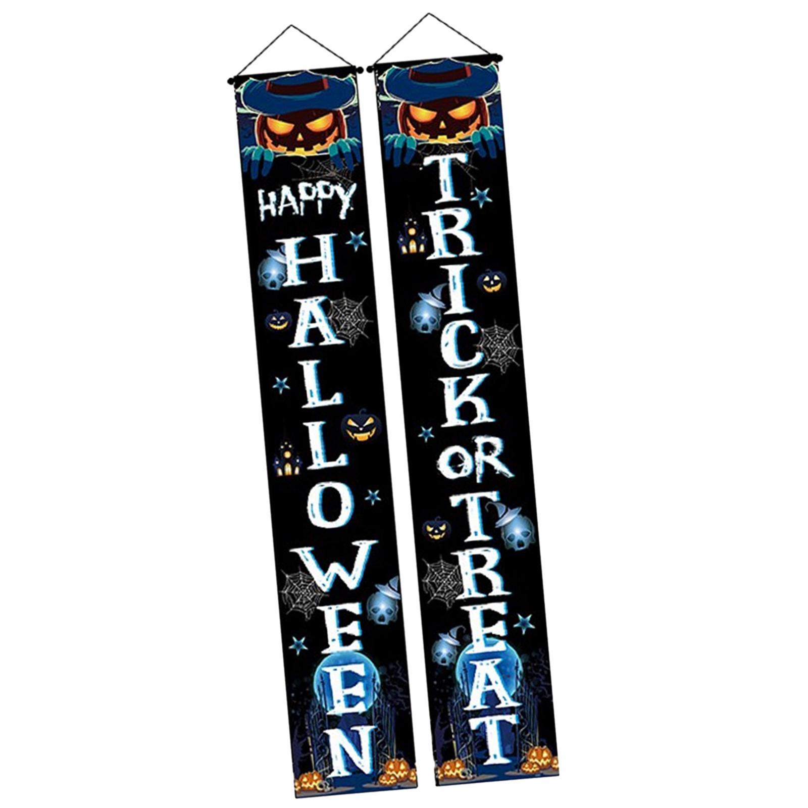 Halloween Banner Hanging Door Decorative Indoor Flag Halloween Decor for Festival Themed Party Haunted House Front Decor