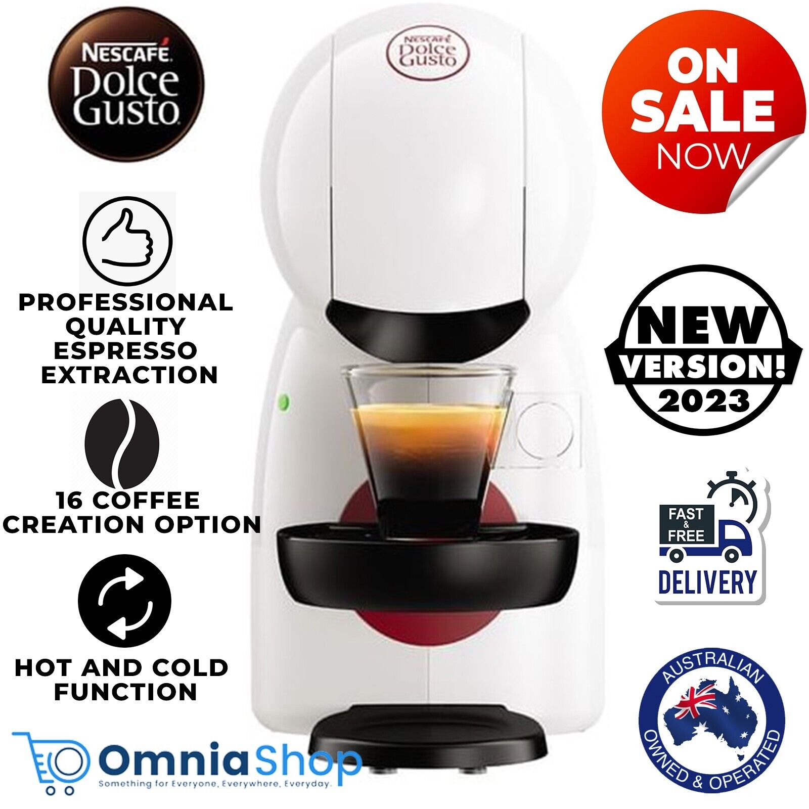 Máy Pha Cà Phê Viên Nén Nescafe Dolce Gustoo Piccolo XS, Bình Chứa 0.8L, Nhập Khẩu, BH 12 Tháng, Hàng Nhập Khẩu Chính Hãng