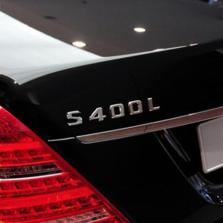 Decal tem chữ S400L dán đuôi xe ô tô Nhựa ABS