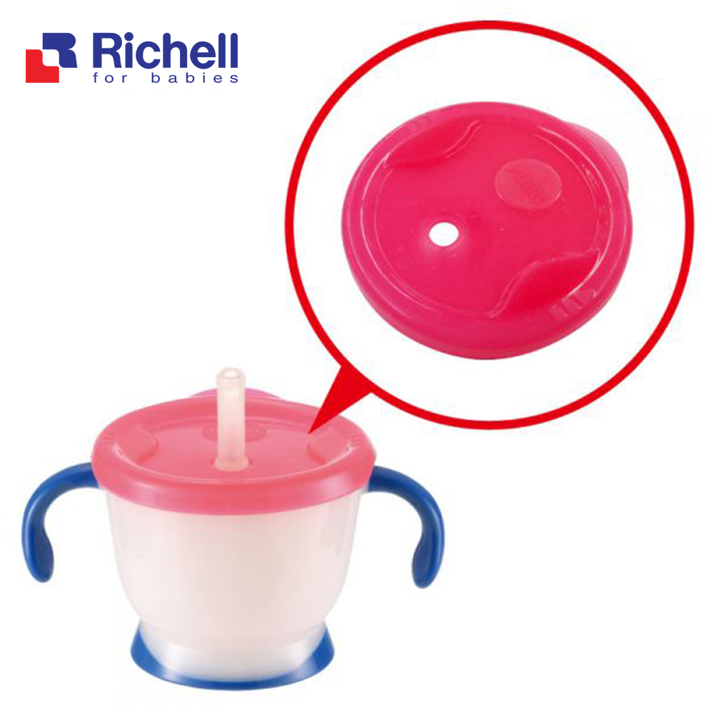 Cốc tập uống 3 giai đoạn Richell (tay xanh) + Tặng cọ rửa ống hút