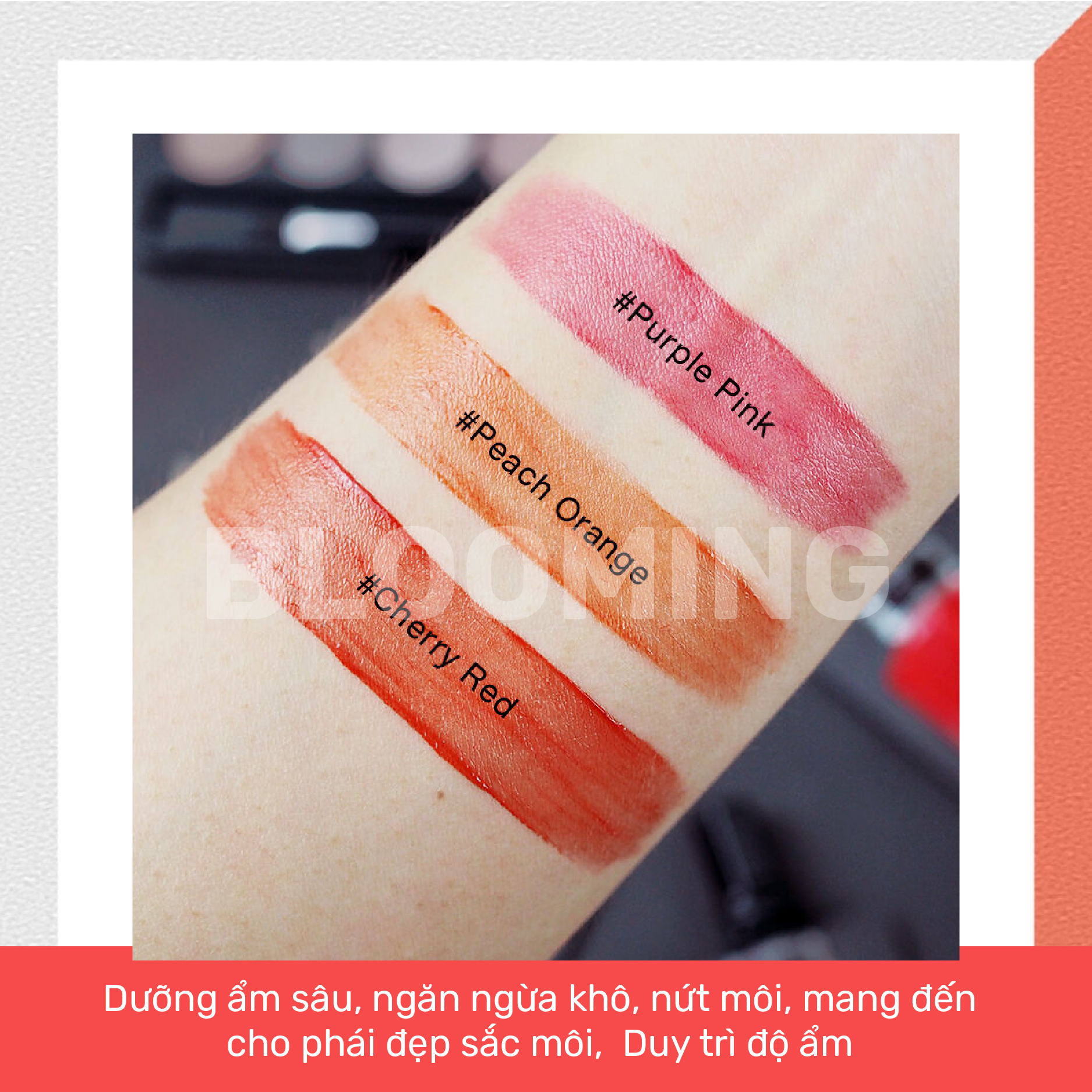 Son tint trang điểm môi Beausta Shine Glosslip Tint Peach Orange 4ml