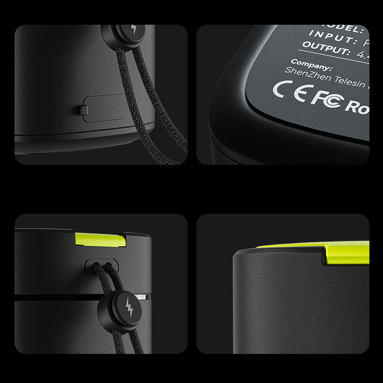 Combo dock sạc nhanh TELESIN + 2 pin Telesin Fast Charging dùng cho GoPro Hero 12/11/10/9