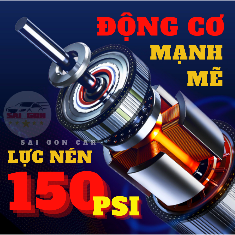 Bơm ô tô 12V đa năng, bơm xe hơi, bơm xe máy, bơm xe đạp kiêm xạc điện thoại, đèn pin, đèn cảnh báo nguy hiểm