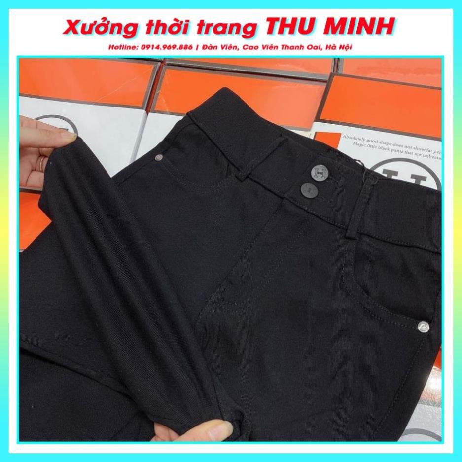 Quần Legging Trơn Cạp Lưng Cao 2 Khuy Chất Kaki Mềm Siêu Co dãn tôn dáng