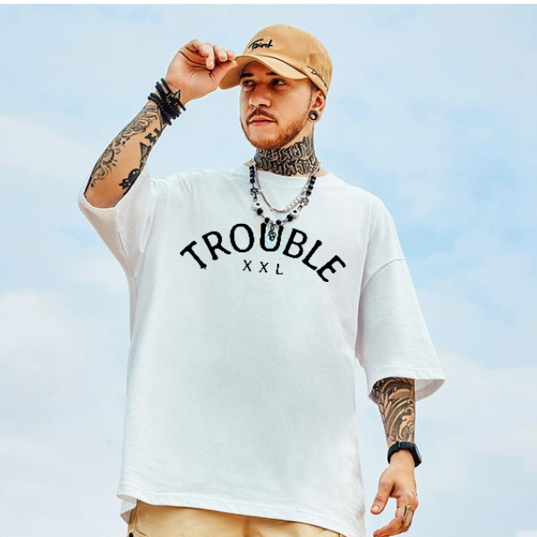 Áo Thun Nam Cổ Tròn, Áo Trouble Chất Liệu Cotton Thoáng Mát, Tay Lỡ Trẻ Trung Và Thanh Lịch - DOPEL SHOP