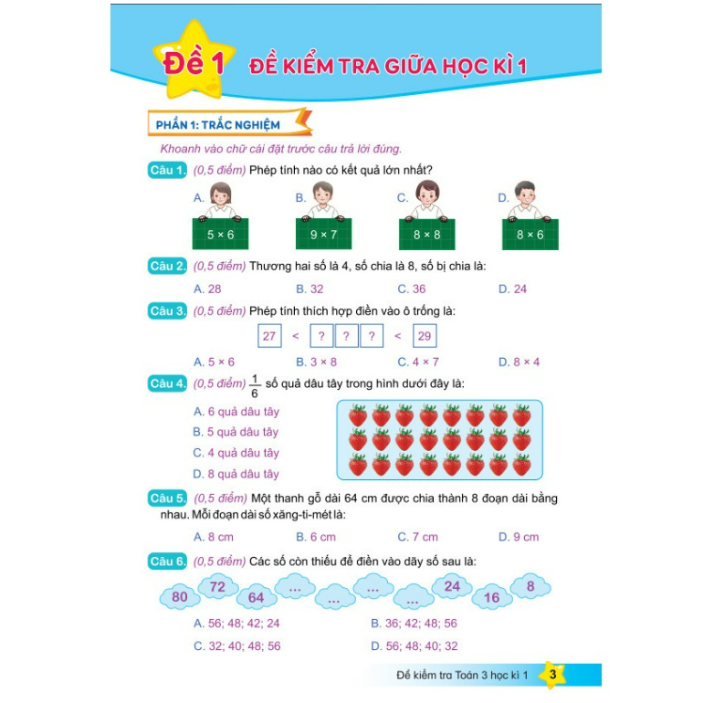 Sách - Đề Kiểm Tra Toán 3 Học Kì 1