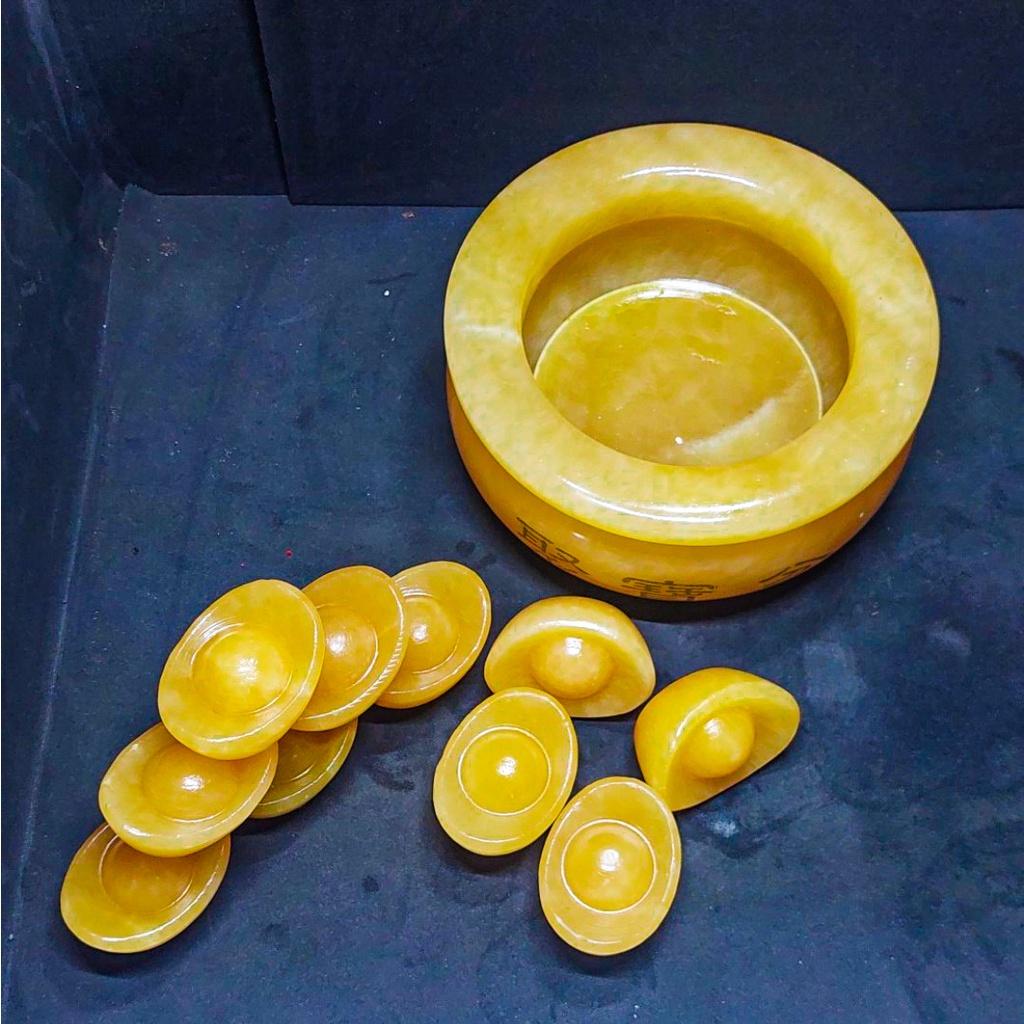 Bát Tụ Bảo , Bát Vàng Đá Ngọc Hoàng Long - Đường Kính 16cm SIÊU TO