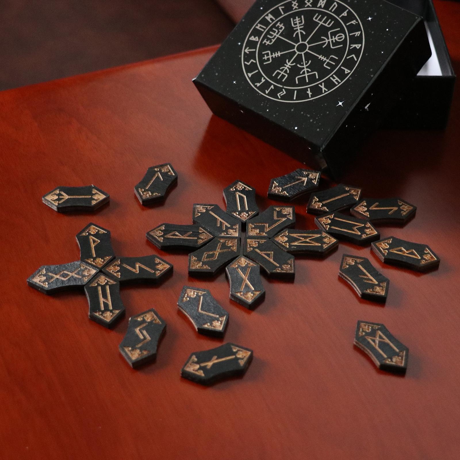 Woodcut Rune  Card Set Nordic with Bag Props Family