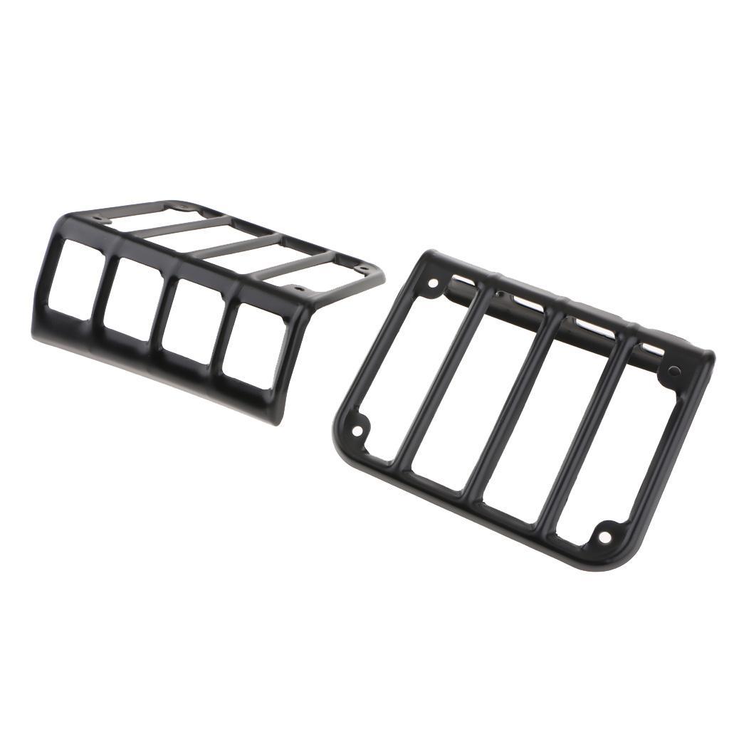 2Pcs Front Guard Rear Tail Light Cover for 2007-2016 Jeep Wrangler