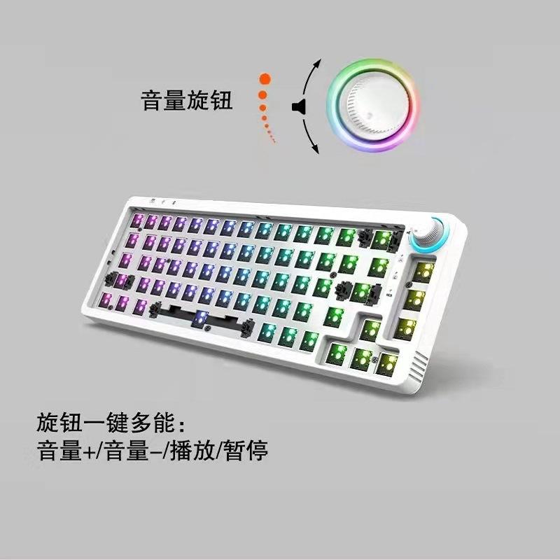Bàn phím cơ trò chơi 680 phong cách mới nhất máy tính có thể tráo đổi nóng RGB tùy chỉnh trục ba chế độ 2.4G thương mại điện tử bluetooth không dây
