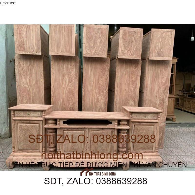 Kệ tivi cột nho gỗ hương đá. Hàng mộc và phun hoàn hiện