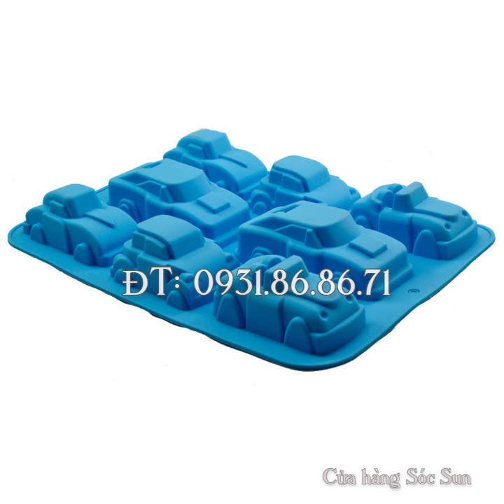 Khuôn silicon 8 chiếc xe hơi – Mã số 1386