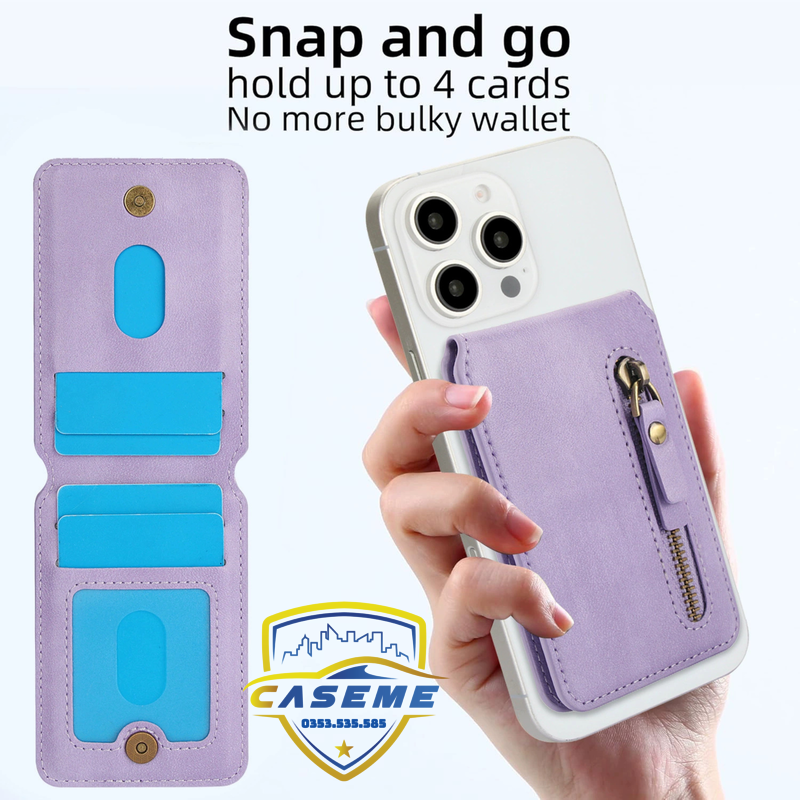 Ví đựng thẻ Mag safe Caseme chặn RFID kiêm chân đế cao cấp - Hàng chính hãng