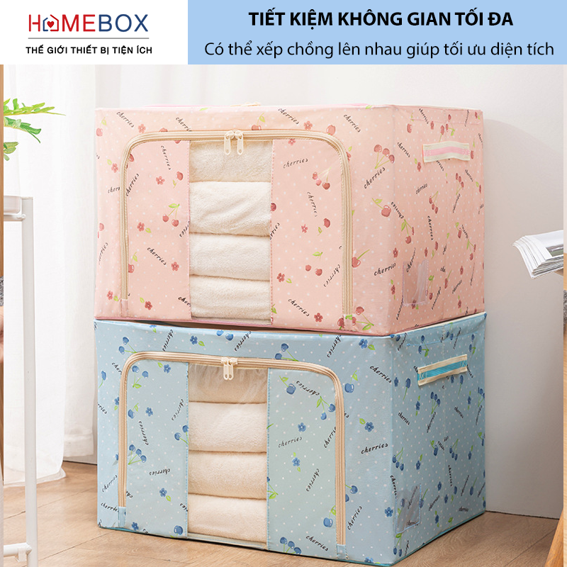 Túi Vải Đựng Quần Áo, Chăn Màn - Hộp Vải Đựng Đồ Khung Thép Chịu Lực Cao Cấp - Chính Hãng JYooHome