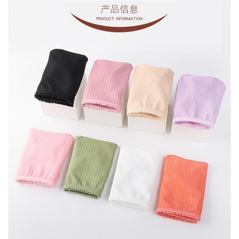 Quần lót nữ CẠP CAO cotton GÂN TĂM VIỀN REN,mềm mịn thoáng khí, thấm hút mồ hôi tốt, vải dày dặn Wo