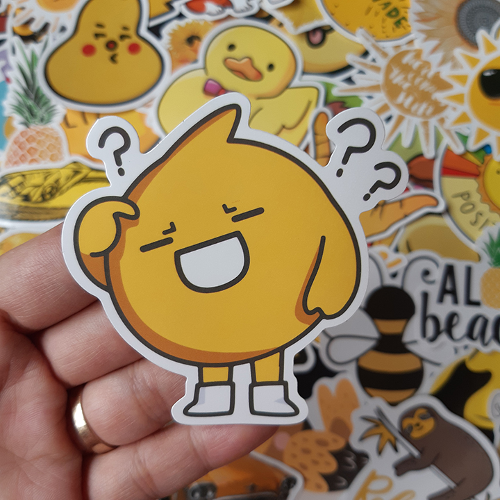 Bộ Sticker dán cao cấp chủ đề MÀU VÀNG - YELLOW - Dùng dán Xe, dán mũ bảo hiểm, dán Laptop...