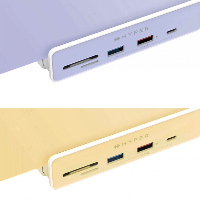 Cổng chuyển chuyên dụng dành cho iMac 24″ HYPERDRIVE 6 in 1 USB-C HUB - HD34A8 kèm 7 miếng dán theo màu iMac 24″ - Hàng Chính Hãng