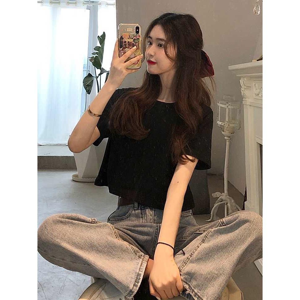 Áo Thun CROPTOP TRƠN FORM RỘNG Nữ