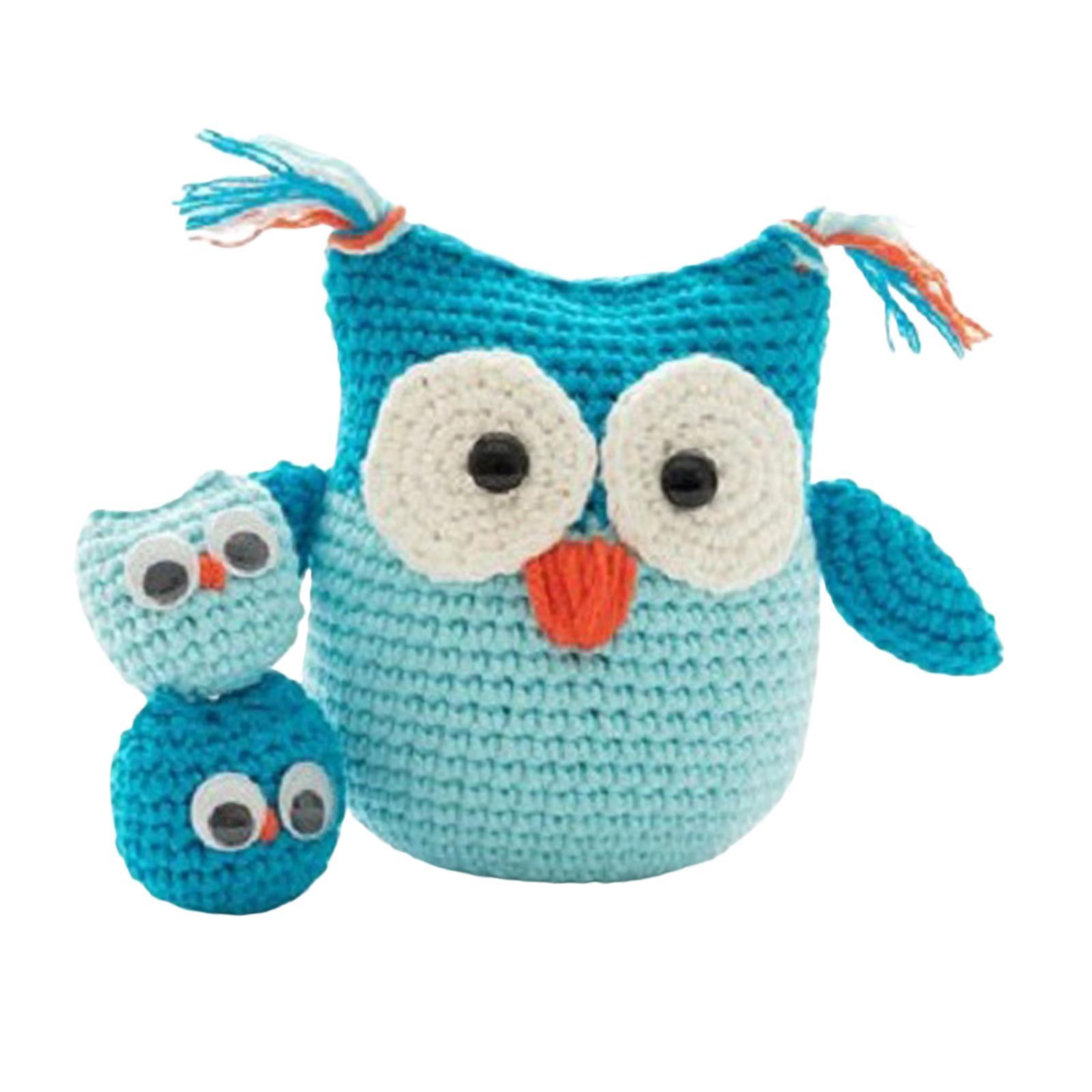 2Set DIY Owl Dinosaur Doll Crochet Kits Hand Knitting Toy Starter Crochet Your Own Crochet Kits Beginner Crochet Kits