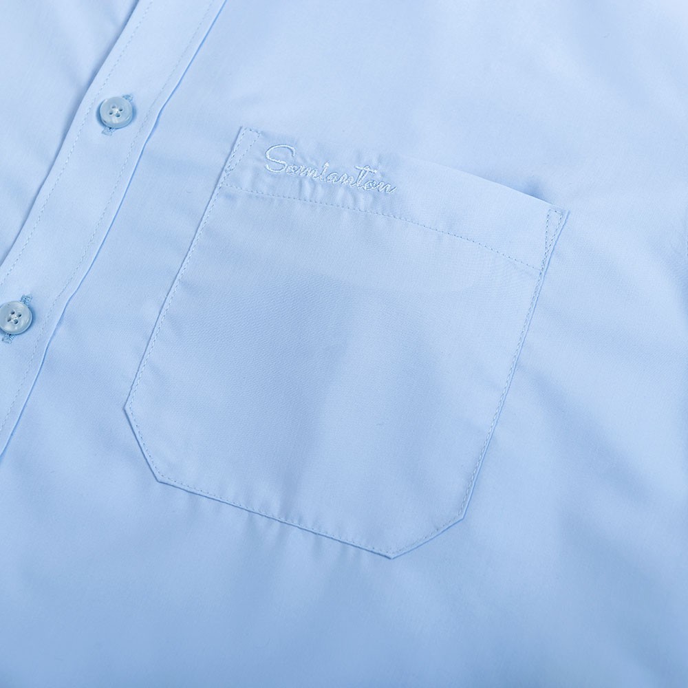 Áo Sơ Mi Nam Công Sở Trung Niên Thương Hiệu Anton Dài Tay Công Sở Vải Cotton Xanh Dương -XA14
