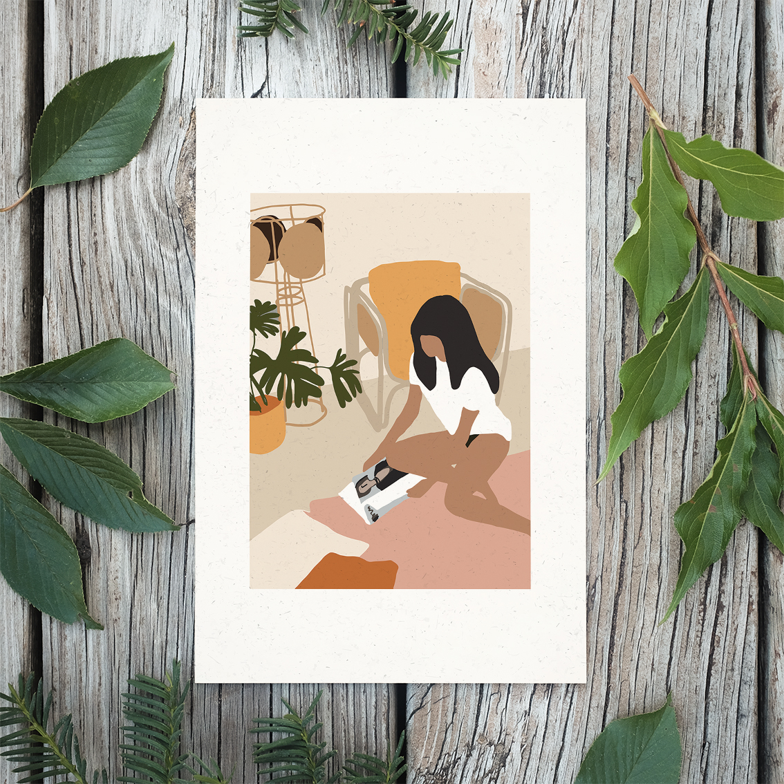 Tranh Poster Phong cách tối giản, Bohemian, Lady, Lifestyle, Fashion, Minimalism, Pastel, SOYN PTK001