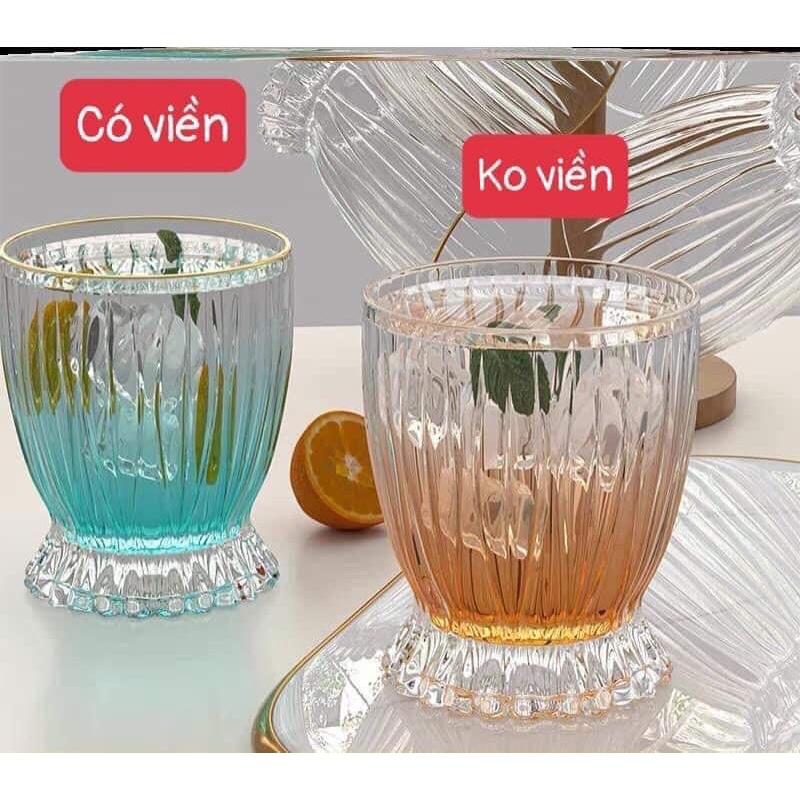 Cốc Thủy Tinh - Cốc uống nước hình chum vân Sọc nhỏ xinh - hàng đẹp