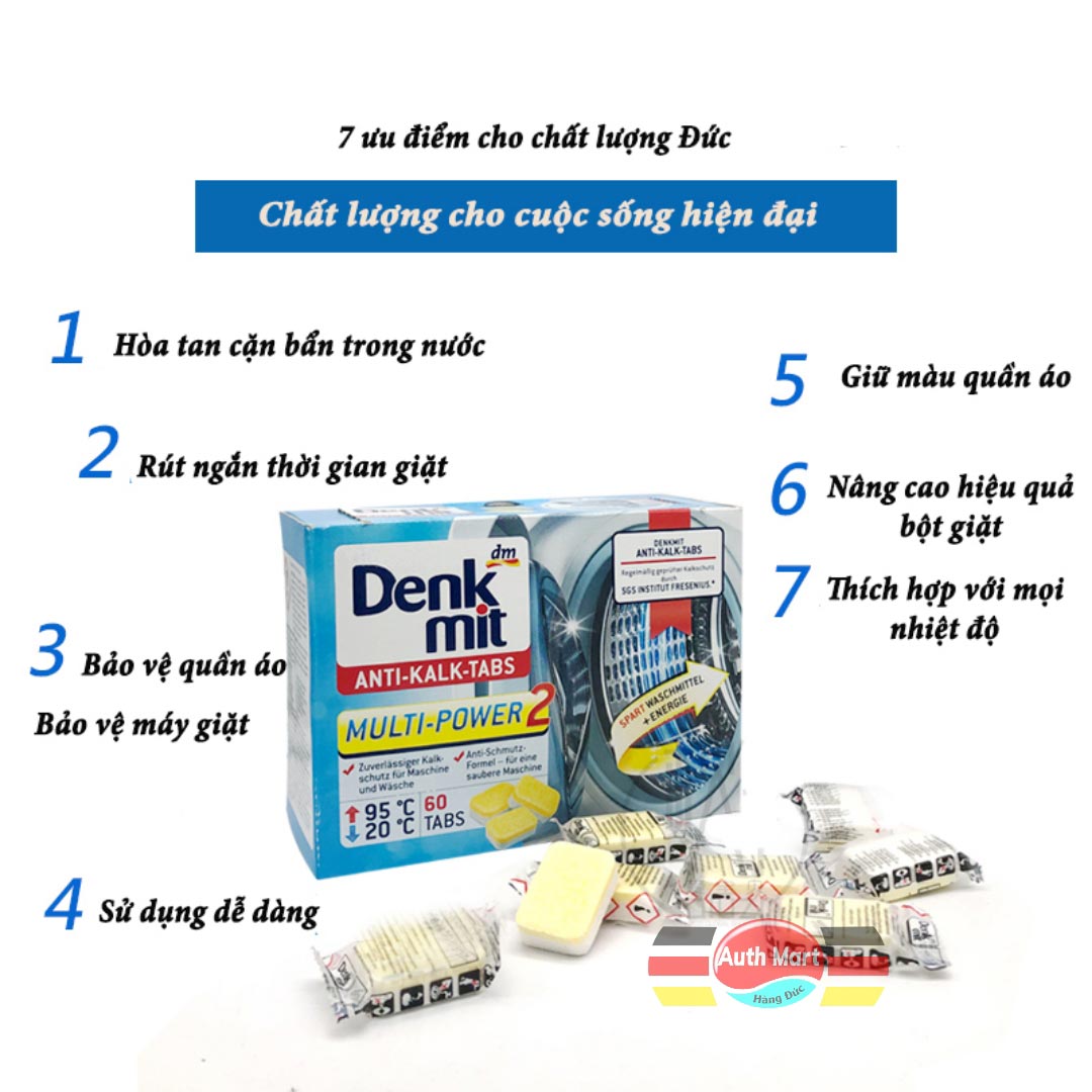 Viên tẩy rửa vệ sinh lồng máy giặt Denkmit