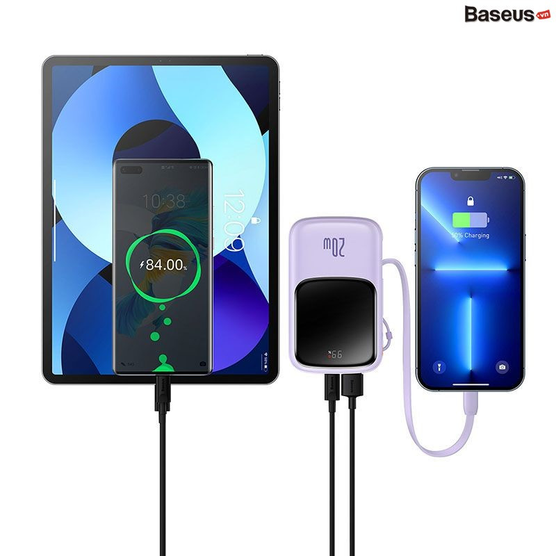 Pin Dự Phòng Sạc Nhanh Baseus Qpow Pro Digital Display Fast Charge Power Bank 10,000mhA Cho IPhone,Type-C - hàng chính hãng