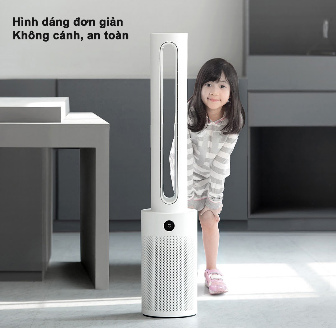 Quạt Không Cánh Lọc Không Khí Xiaomi Mijia 2 In 1 Kèm Lọc Không Khí Xoay 150 Độ Khử Khuẩn Bằng UV Kết Nối App Diện Tích 40 m2 Lọc Sạch Tới 99.96% Bụi Bẩn - Hàng Nhập Khẩu