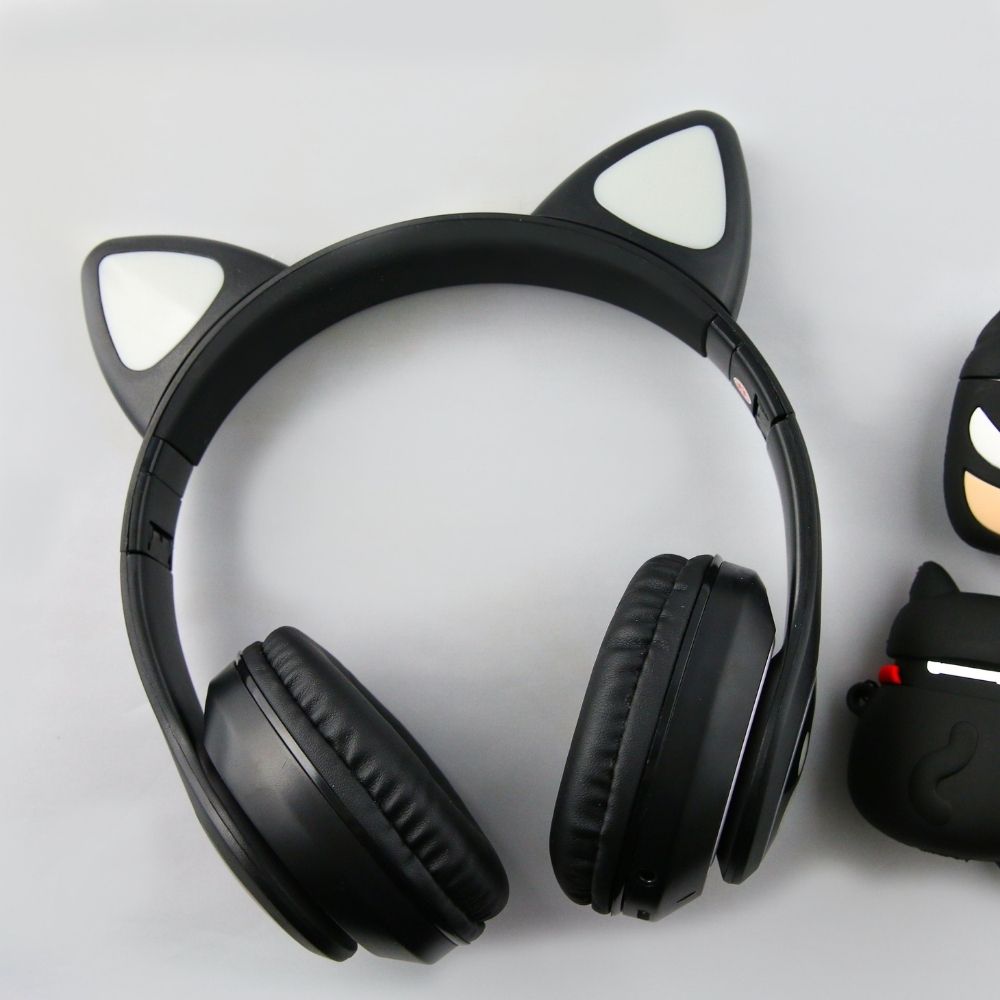 Tai Nghe Mèo Bluetooth BEARTEK Chụp Tai HP000028 Headphone Tai Mèo Dễ Thương Có Mic Âm Bass Mạnh Mẽ Bảo – Hàng Chính Hãng