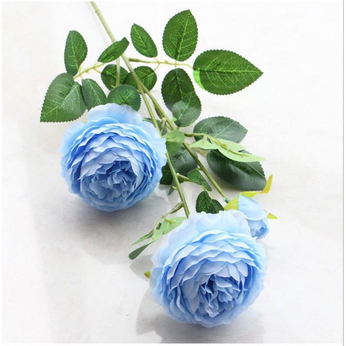Hoa mẫu đơn nhân tạo màu xanh dương