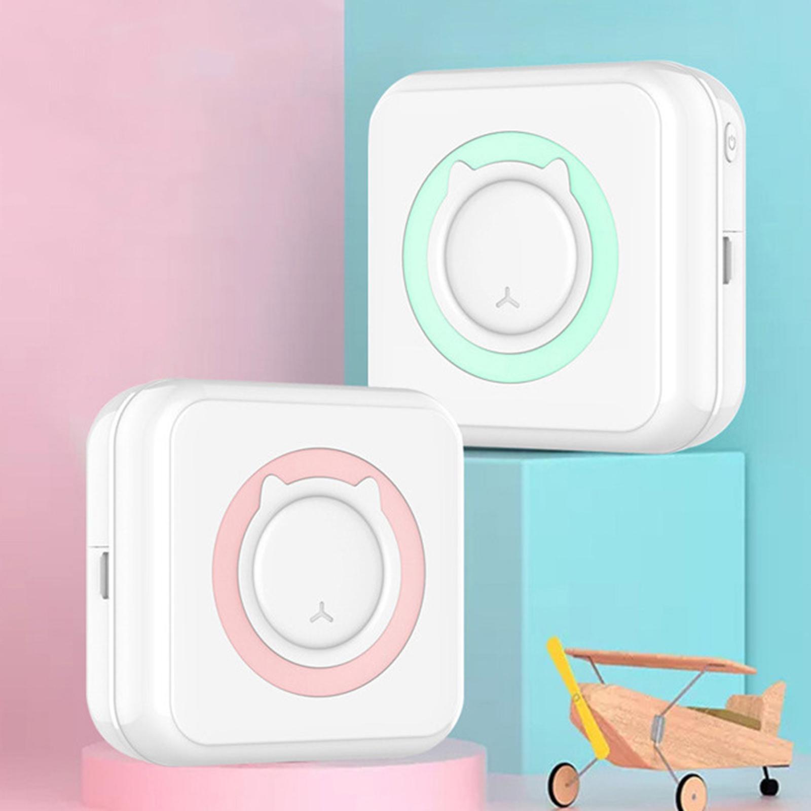 Bluetooth Cute Mini Label Sticker Receipt Thermal Printing Pink